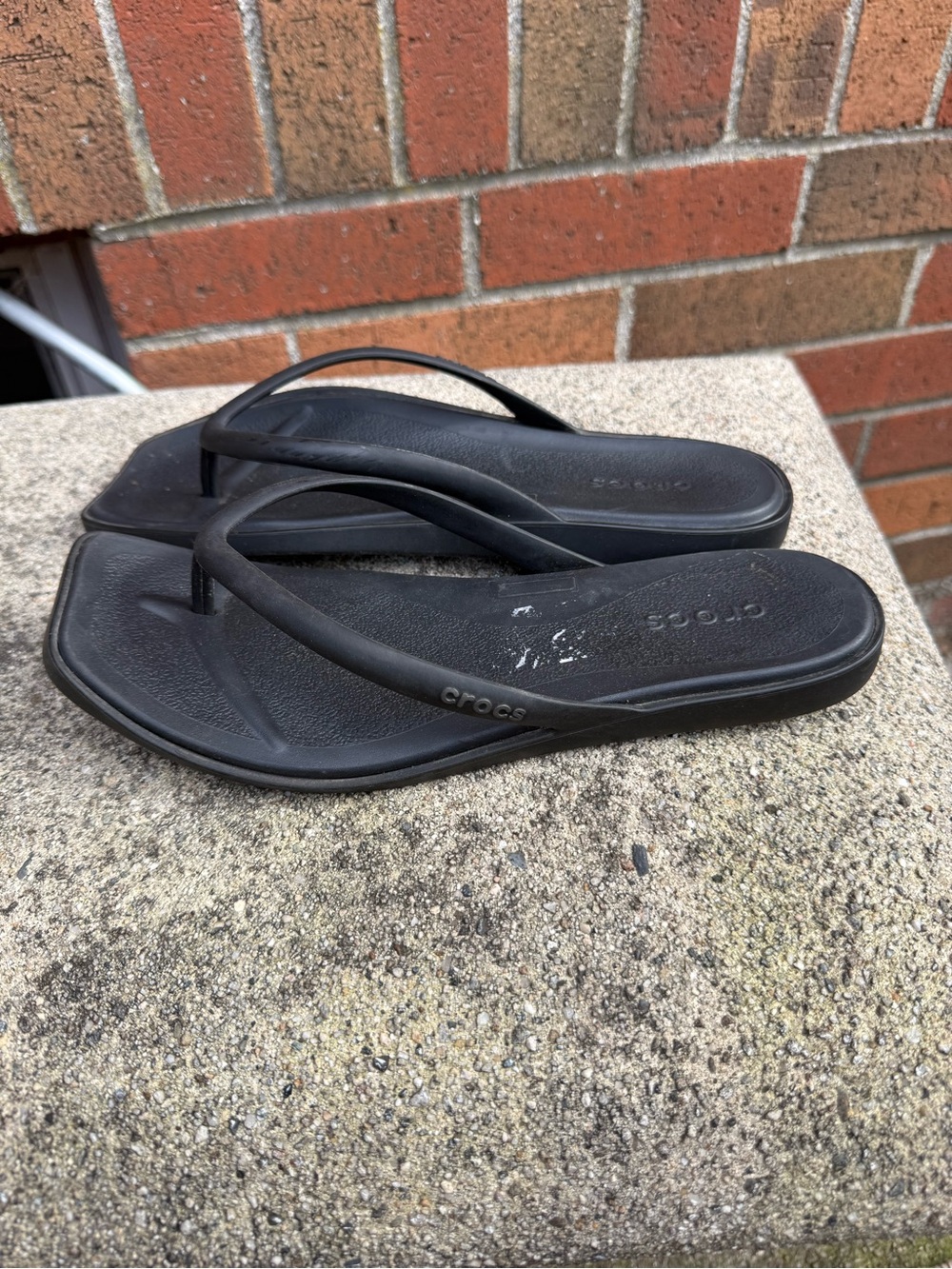 Crocs Miami Square Flip Flops Black Women’s Size 8